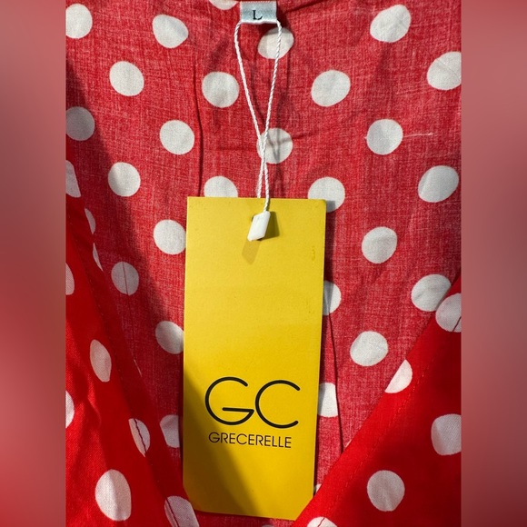 NWT Cross V-Neck Flowy Polka Dot Maxi Dress Size Large - Picture 5 of 6